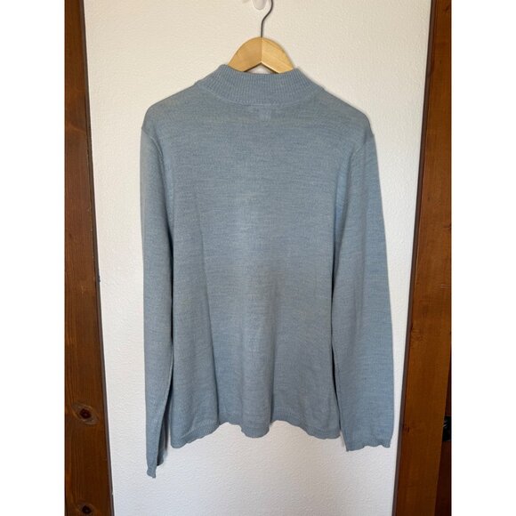 Pendleton Women's Merino Wool Mock Neck Sweater Light Blue Size XL - Picture 2 of 5